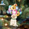 Morkie With Balloons Christmas Ornament, Gift For Christmas Dog Loves 3 Morkie With Balloons Christmas Ornament, Gift For Christmas