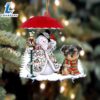 Morkie With Snowman Ornament, Gift For Christmas Dog Loves 2 Morkie With Snowman Ornament, Gift For Christmas