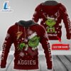 Ncaa Texas A&Ampm Aggies Football Team The Grinch Custom Name Hoodie Gift Christmas 2 Ncaa Texas A&Ampm Aggies Football Team The Grinch Custom Name Hoodie