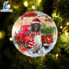 Newfounderland With Red Truck Christmas Ornament, Gift For Christmas