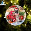 Christmas 2024 Norwegian Elkhound With Red Truck Christmas Ornament, Gift For Christmas 3 Norwegian Elkhound With Red Truck Christmas Ornament, Gift For Christmas