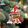 Norwegian-Elkhound With Mushroom House Christmas Ornament, Gift For Christmas