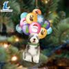 Old English Sheepdog With Balloons Christmas Ornament, Gift For Christmas