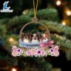 Papillon Dogs In The Basket Ornament, Gift For Christmas