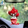 Papillon Red Heart Balloon Ornament, Gift For Christmas Dog Loves 3 Papillon Red Heart Balloon Ornament, Gift For Christmas
