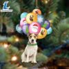 Parson Russell Terrier With Balloons Christmas Ornament, Gift For Christmas Dog Loves 3 Parson Russell Terrier With Balloons Christmas Ornament, Gift For Christmas