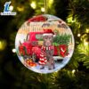Christmas 2024 Patterdale Terrier With Red Truck Christmas Ornament, Gift For Christmas 3 Patterdale Terrier With Red Truck Christmas Ornament, Gift For Christmas