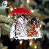 Pekingese With Snowman Christmas Ornament, Gift For Christmas Dog Loves 2 Pekingese With Snowman Christmas Ornament, Gift For Christmas