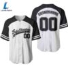 Personalized Jack Skellington Striped Black Baseball Jersey 2 Personalized Jack Skellington Striped Black Baseball Jersey