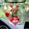 Pit Bull With Rose & Heart Balloon Ornament, Gift For Christmas Dog Loves 3 Pit Bull With Rose & Heart Balloon Ornament, Gift For Christmas