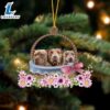 Pitbull Dogs In The Basket Ornament, Gift For Christmas Dog Loves 3 Pitbull Dogs In The Basket Ornament, Gift For Christmas