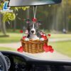 Pitbull With Rose & Heart Ornament, Gift For Christmas