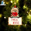 Pomeranian Free Kiss Christmas Ornament, Gift For Christmas Dog Loves 3 Pomeranian Free Kiss Christmas Ornament, Gift For Christmas