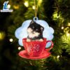 Pomeranian On The Cup Christmas Ornament, Gift For Christmas