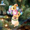 Pomeranian With Balloons Christmas Ornament, Gift For Christmas