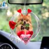 Pomeranian With Rose & Heart Balloon Ornament, Gift For Christmas Dog Loves 3 Pomeranian With Rose & Heart Balloon Ornament, Gift For Christmas
