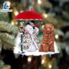Poodle 3 With Snowman Christmas Ornament, Gift For Christmas Dog Loves 3 Poodle 3 With Snowman Christmas Ornament, Gift For Christmas