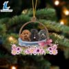 Poodle Dogs In The Basket Ornament, Gift For Christmas