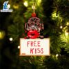 Poodle Free Kiss Christmas Ornament, Gift For Christmas Dog Loves 3 Poodle Free Kiss Christmas Ornament, Gift For Christmas