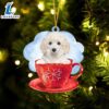 Poodle On The Cup Christmas Ornament, Gift For Christmas