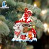 Poodle-2 With Mushroom House Christmas Ornament, Gift For Christmas