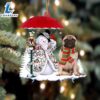 Pug 2 With Snowman Christmas Ornament, Gift For Christmas Dog Loves 2 Pug 2 With Snowman Christmas Ornament, Gift For Christmas