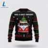 Pug Dogs Carrying Gift Christmas On The Red Car Ugly Christmas Sweater For Men And Women