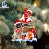 Pug With Mushroom House Christmas Ornament, Gift For Christmas