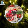 Pug With Red Truck Christmas Ornament, Gift For Christmas