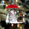 Rottweiler 2 With Snowman Christmas Ornament, Gift For Christmas Dog Loves 2 Rottweiler 2 With Snowman Christmas Ornament, Gift For Christmas