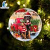 Christmas 2024 Rottweiler With Red Truck Christmas Ornament, Gift For Christmas 3 Rottweiler With Red Truck Christmas Ornament, Gift For Christmas