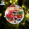 Russkiy Toy With Red Truck Christmas Ornament, Gift For Christmas