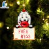 Samoyed Free Kiss Christmas Ornament, Gift For Christmas Dog Loves 2 Samoyed Free Kiss Christmas Ornament, Gift For Christmas