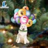 Samoyed With Balloons Christmas Ornament, Gift For Christmas Dog Loves 2 Samoyed With Balloons Christmas Ornament, Gift For Christmas