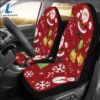 Santa Claus Reindeer Carrying Gifts Car Seat Covers Car Decor 2 Santa Claus Reindeer Carrying Gifts Car Seat Covers