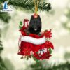 Schipperke In Gift Bag Christmas Ornament, Gift For Christmas Dog Loves 3 Schipperke In Gift Bag Christmas Ornament, Gift For Christmas