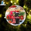 Schnauzer With Red Truck Christmas Ornament, Gift For Christmas