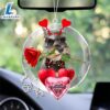 Schnauzer With Rose & Heart Balloon Ornament, Gift For Christmas Dog Loves 2 Schnauzer With Rose & Heart Balloon Ornament, Gift For Christmas