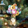 Scotch Collie With Balloons Christmas Ornament, Gift For Christmas Dog Loves 3 Scotch Collie With Balloons Christmas Ornament, Gift For Christmas