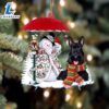Scottish Terrier With Snowman Christmas Ornament, Gift For Christmas Dog Loves 3 Scottish Terrier With Snowman Christmas Ornament, Gift For Christmas