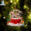 Shar Pei Dogs In A Gift Bag Christmas Ornament, Gift For Christmas