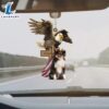 Shetland-Sheepdog And Eagle American Flag Ornament, Gift For Christmas