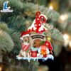 Shetland-Sheepdog With Mushroom House Christmas Ornament, Gift For Christmas