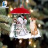 Shiba Inu With Snowman Christmas Ornament, Gift For Christmas Dog Loves 2 Shiba Inu With Snowman Christmas Ornament, Gift For Christmas