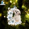 Shih Tzu Flowers Moon Ornament, Gift For Christmas