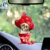 Shih Tzu Red Heart Balloon Ornament, Gift For Christmas Dog Loves 2 Shih Tzu Red Heart Balloon Ornament, Gift For Christmas