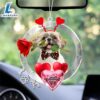 Shih Tzu With Rose & Heart Balloon Ornament, Gift For Christmas