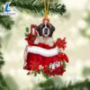 St Bernard In Gift Bag Christmas Ornament, Gift For Christmas Dog Loves 3 St Bernard In Gift Bag Christmas Ornament, Gift For Christmas