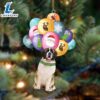St Bernard With Balloons Christmas Ornament, Gift For Christmas Dog Loves 3 St Bernard With Balloons Christmas Ornament, Gift For Christmas