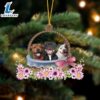 Staffordshire Bull Terrier Dogs In The Basket Ornament, Gift For Christmas